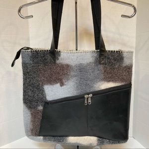 Southwest BNB Wool Zippered Tote Purse Bag Western Abstract